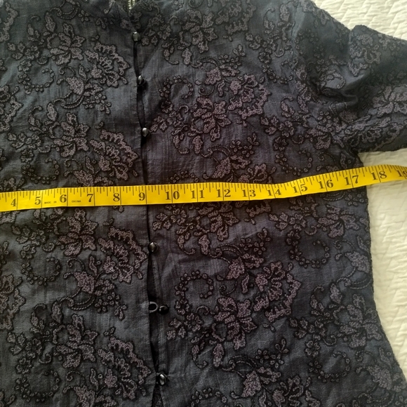 Marianne Kooimans Silk Embroidered Button Down blouse Sz 1/S - Picture 7 of 8